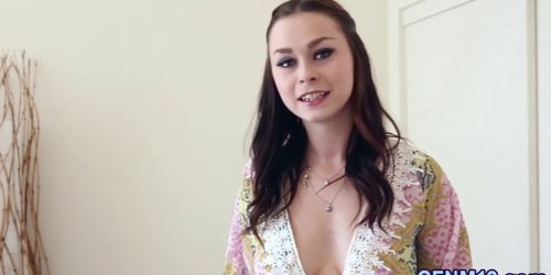 Clothed teen pov cumshot