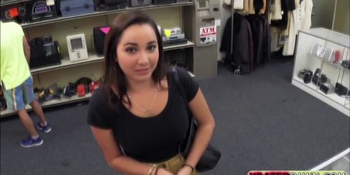 Busty Stud gets what she deserves from the shop owners 