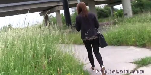 Redhead Czech bangs fat dick outdoor