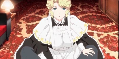 Anime maid tasting her master cock