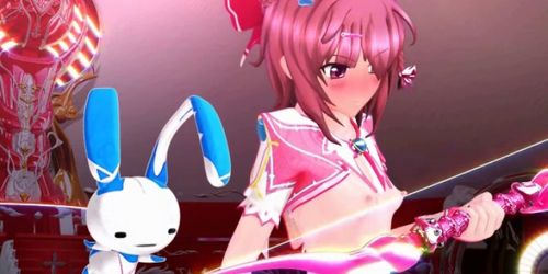 3D hentai shemale cutie self masturbating