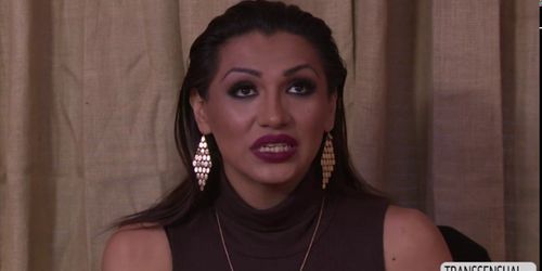 Tgirl Jessy takes in another immense cock in a hardcore