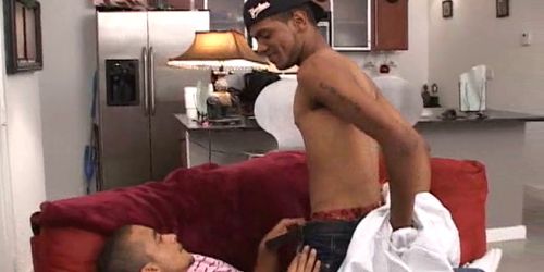 Gay with big balls fucks ass