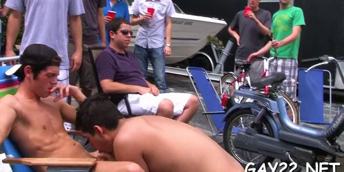 Sucking his thick  cock