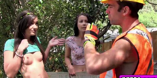 Hot college teens awesome forest group fuck