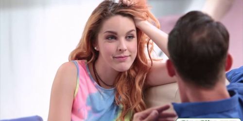 Pretty redhead teen Amarna Miller banged deep by stepda