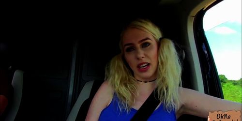 Blondie babe Grace Harper fucked in the strangers car