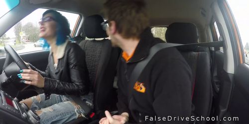 Busty alt student anal bangs in car