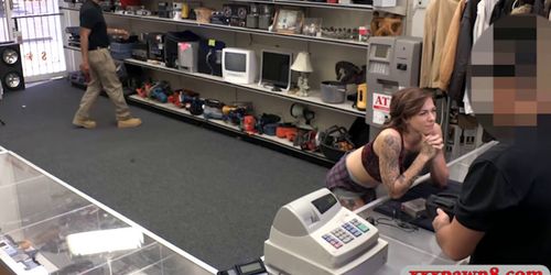 Huge boobs tattooed woman gets nailed hard by pawn man