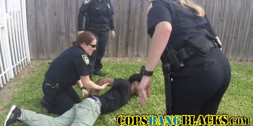 Kinky MILF cops arrested a guy just to fuck him