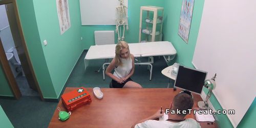 Doctor bangs blonde patient in bathroom