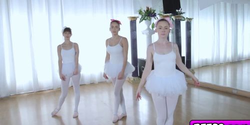 Hot teen ballerinas fuck with their instructor