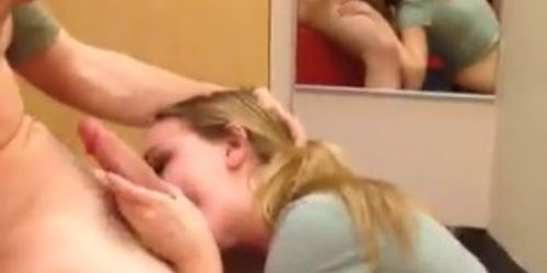 Blowjob changing room and swallow