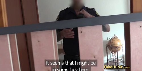 Cop tricked milf to fuck his cock