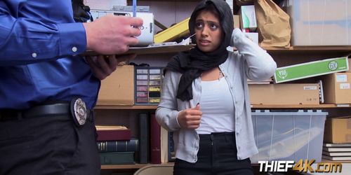 Muslim chick is subdued into sucking and fucking office