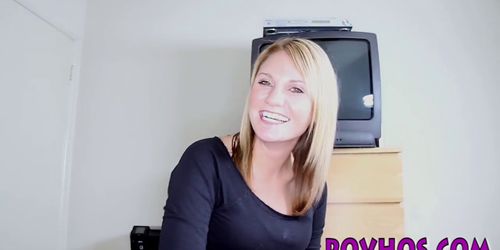 Blonde gets pov facial