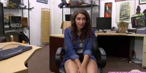 Desperate busty babe Kitty Catherine office sex