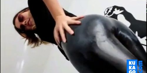 shiny latex leggins