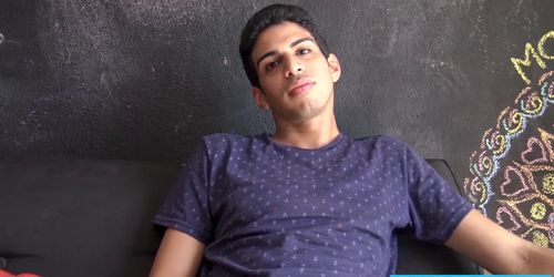 Straight latin teen pays the rent with his big cock