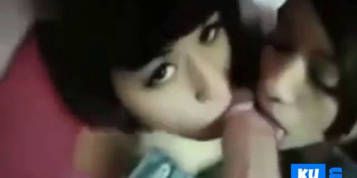 Cute latina Double Teen suck monster dick