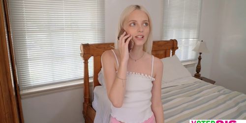 Petite teen stepsister takes revenge on her boyfriend