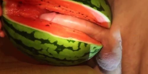 fruit fuck and self swallow - the best comes after cumm