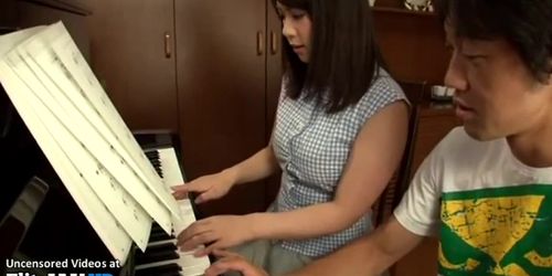 Japanese busty music teacher fucked by student