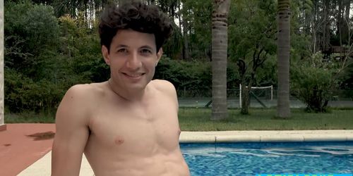 Horny latinos enjoy bareback fuck by the swimming pool