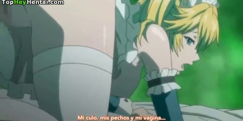 Hentai beautiful blonde maid hardcore sex