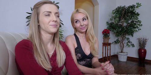 Two Milfs take turns riding Alex stiff boner