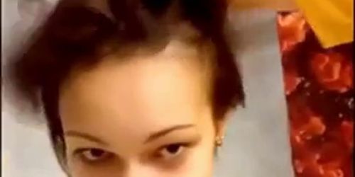 girl friend shaves her had all the way bald