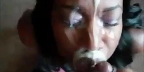 Ebony huge facial compilation