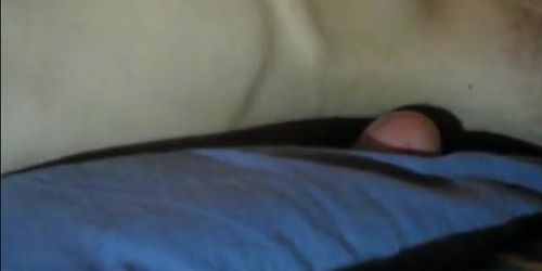 Blue pillow humping cum