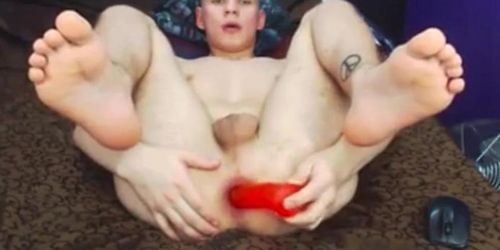 Cute White Boy Gaping His Hole