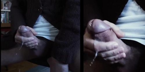 Cumshot in split screen