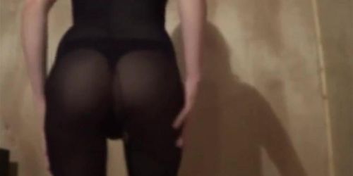 Sexy Crossdresser in Black Bodystocking