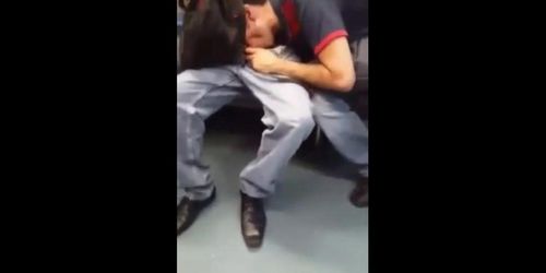 Cock sucking in public transport