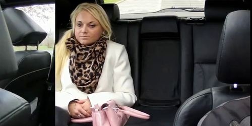 Naughty blonde gives handjob POV in faketaxi