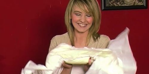 Katie K pees her diaper (Katie K.)