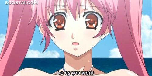 Splendid busty anime doll hardcore fucked at the beach