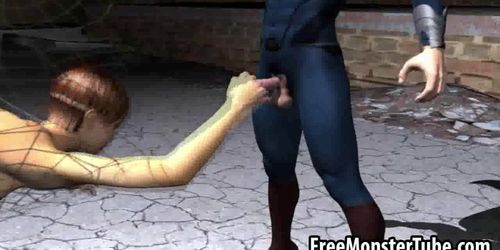 Foxy 3D babe getting fucked hard by Spiderman