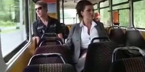 Giant tits milking on the bus