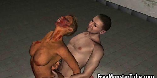 Tasty 3D cartoon zombie babe getting fucked hard