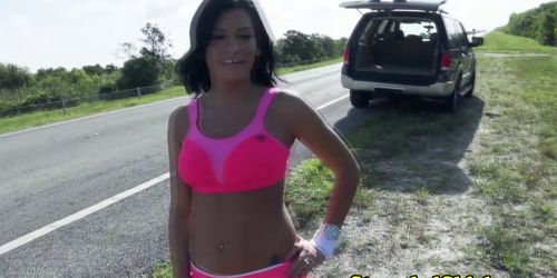 Stranded latin amateur swallows drivers cum