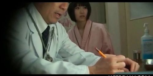 Japanese doc enjoys checking and rubbing big boobies