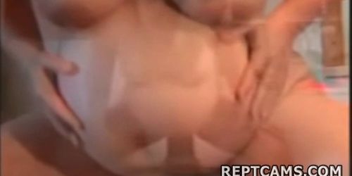 blonde pregnant monster dildo fuck