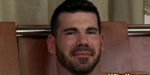 Rimjob bear shoots cum