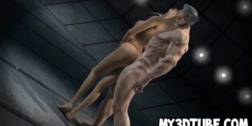 Sexy 3D cartoon babe getting fucked by Wolverine