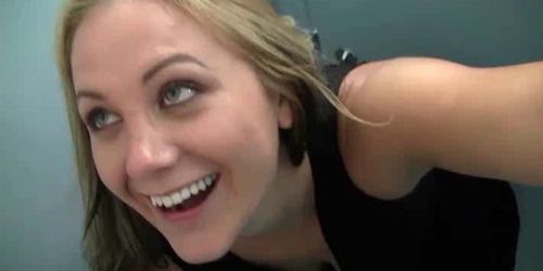 Gorgeous college blonde sucking dick in POV