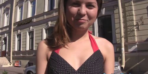 Fake casting with petite russian teen